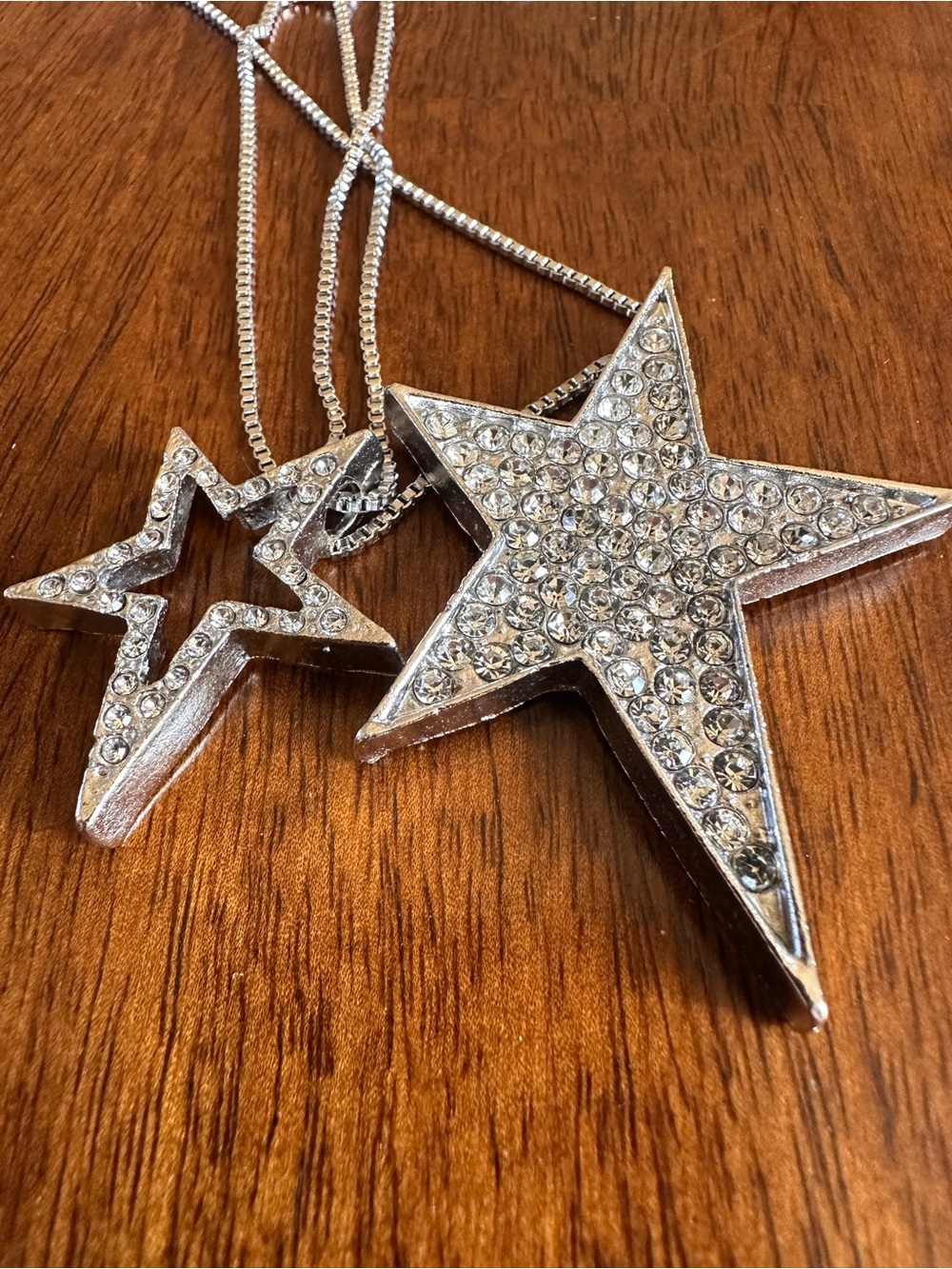 Crystal Star Pendant Necklace - Silver Tone